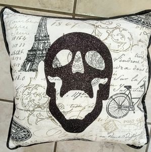 Sparkle Skull Pillow